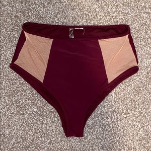 Forever 21 maroon high waisted bikini bottoms